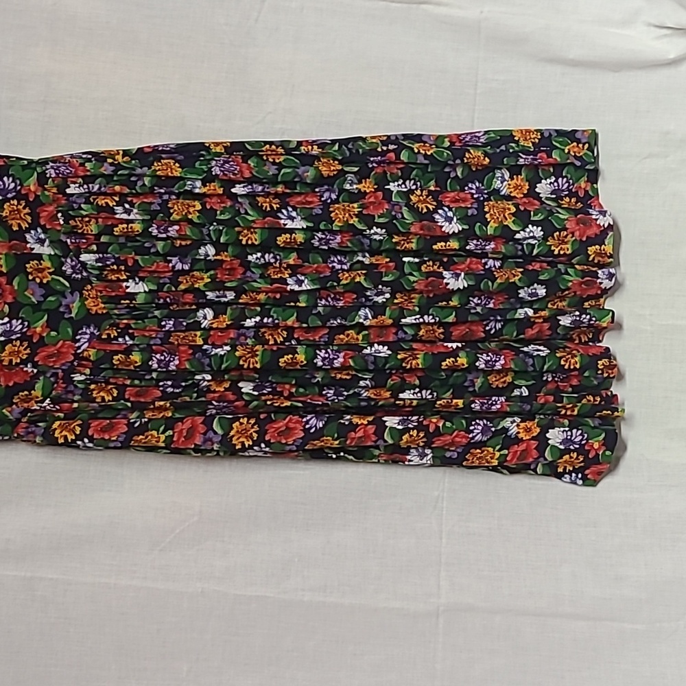1980s Floral Basque Drop Waist Midi Maxi Full A-line Passports Pier 1 Imports M - Picture 3 of 12